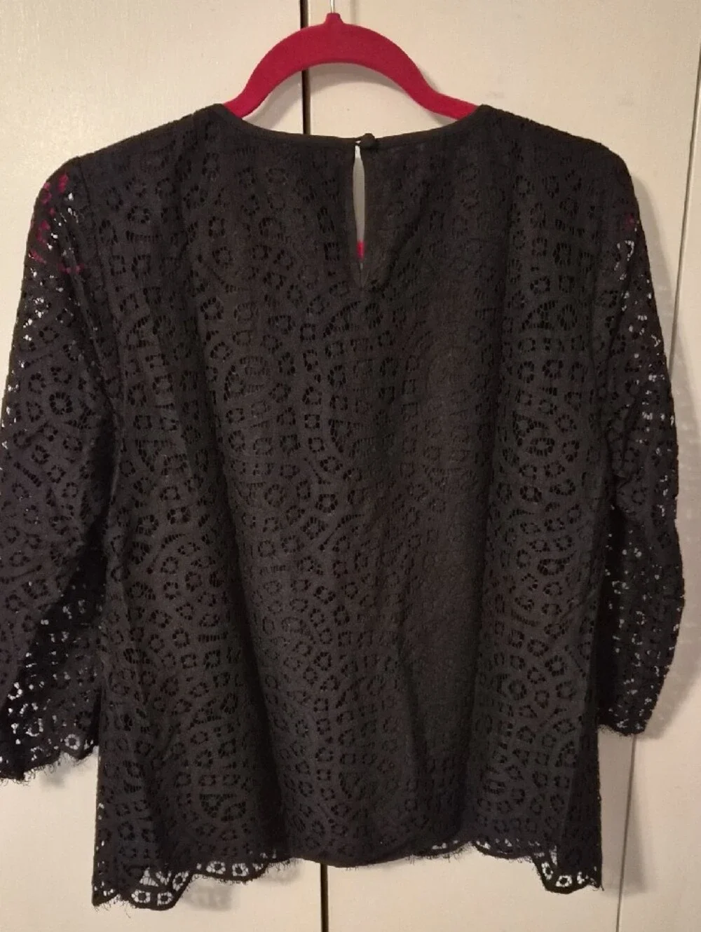 J. Crew Factory Black Crochet Lace Blouse, Size 12